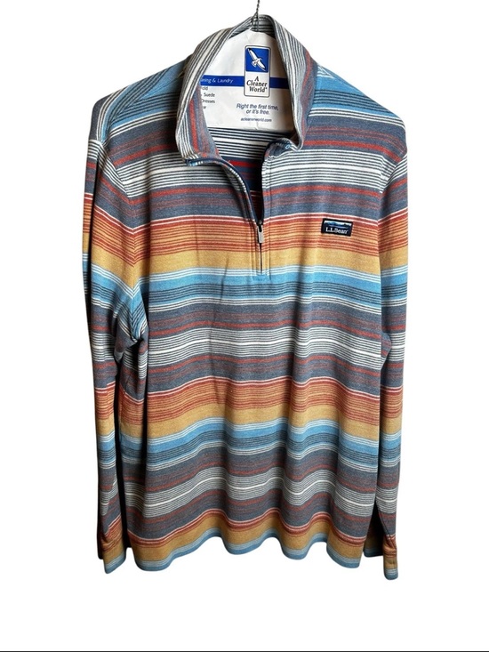 L.L. Bean Other - LL Bean Comfort Stretch Pique Quarter Zip Pullover Stripe Mens XXL Tall